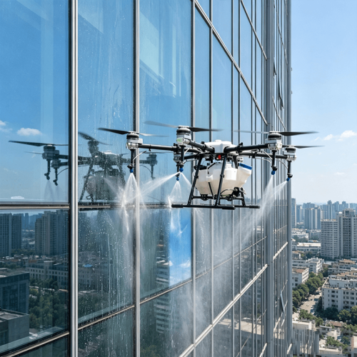 General six-rotor cleaning drone